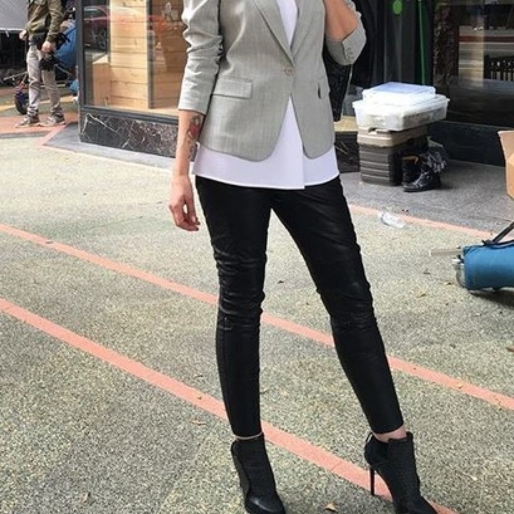 ZARA Quilted Faux Leather Skinny Pant w/ Zippers - Picture 3 of 8